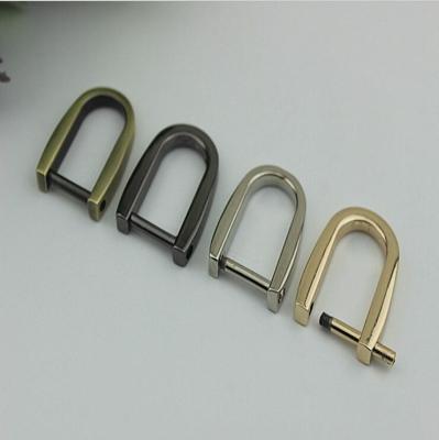 China Simple design various colors removeble zinc alloy 15mm D ring strap metal buckles for handbag for sale