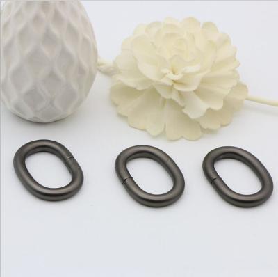 China Hot sell popular gunmetal color 25.3 mm oval iron ring for handbag leather straps accessories for sale