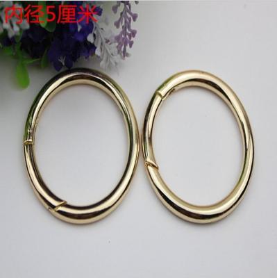 China Custom made 50 mm zinc alloy light gold key spring o ring for bag accessory for sale