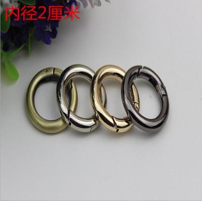 China Chinese factory manufacturing zinc alloy 20 mm shiny gold spring gate o ring for handbag for sale