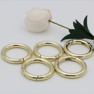 China High end handbag accessories 1 inch gold metal spring ring clasps for webbing for sale