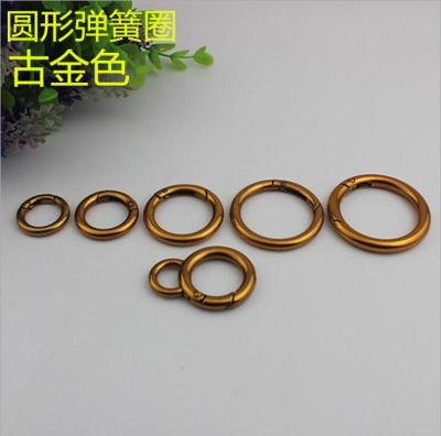 China Factory Outlets Handbag Hardware Metal Spring O Ring Buckle Key chain In Gold For Bags for sale