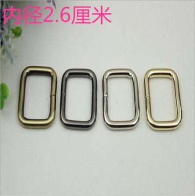 China 2018 Bag metal accessories 26 mm light gold iron square buckles with hanging plating for sale