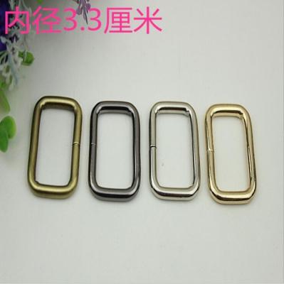 China Wholesale light gold 33 mm metal wire iron square ring strap buckle for bags for sale