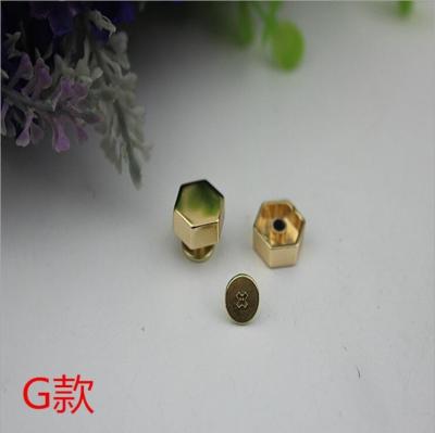 China Zinc alloy material 12 mm gold nail heads screw back feet rivet for handbag for sale