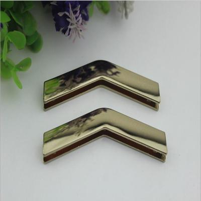 China Factory cheap custom light gold 72 mm length handbag metal corner protector for sale