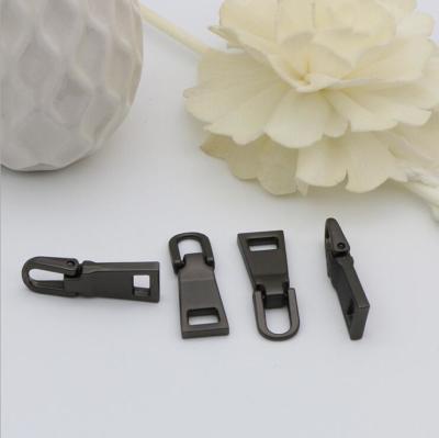 China Design zinc alloy matte gunmetal color can activity square shape zipper puller metal with slider 3# for sale