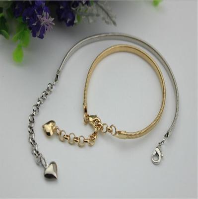 China Universal fashion 129 mm length iron material light gold women shoes metal chain buckle with hooks for sale