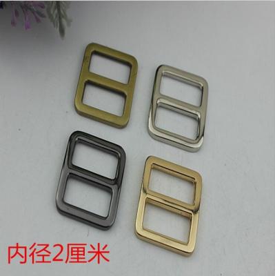 China High quality 20 mm nickel color flat shape adjustable metal slide buckles for handbags for sale