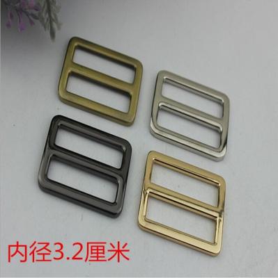 China High end zinc alloy 32 mm light gold metal adjustable slide buckles for handbags for sale