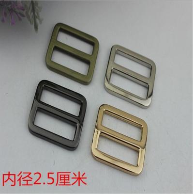 China Custom zinc alloy 25 mm nickel color metal adjustable strap slide buckle for backpack for sale