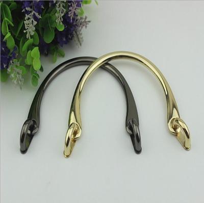 China Shiny light gold color zinc alloy 155 mm length handbag hardware handle for sale