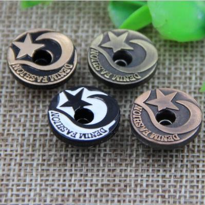 China Custom hot sale gold color five-pointed star alloy 17 mm denim snap button for clothing for sale