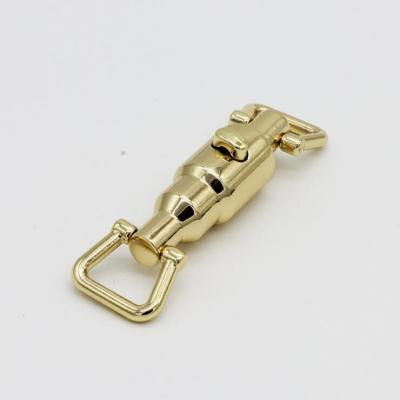 China Super design double ring buckle light gold decorative bag press button locks for sale