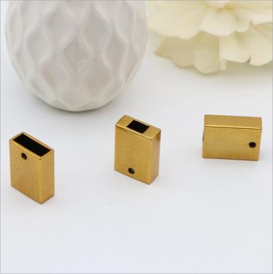 China Fashion zinc alloy metal gold bag accessories leather cord end clip stopper for handbags for sale