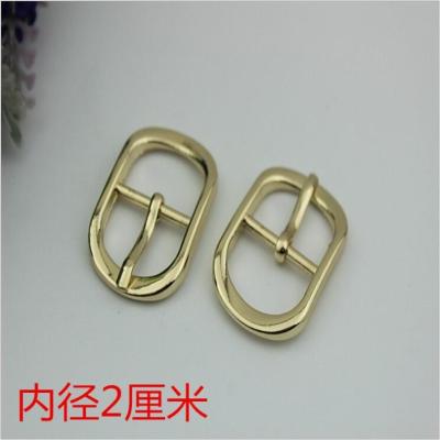 China Fashion popular hardware accessories 20 mm zinc alloy gold oval pin buckle for shoes clothing hardware accessories for sale