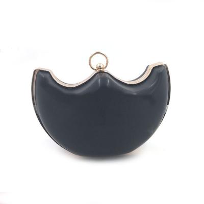 China Custom high quality moon boat shape plastic bags box purse gold frame for sale