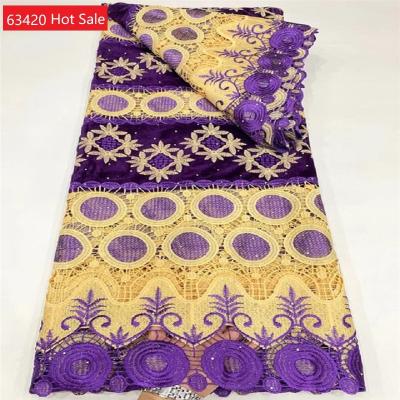 China Breathable High Quality Unique Nigerian African African Lace Fabric Fabric Water Soluble Flannel Design for sale