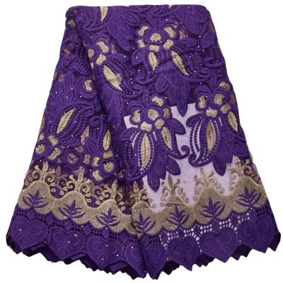 China Breathable High Quality Nigerian Wedding Lace Fabric Flower Embroidered African Mesh Fabric for sale