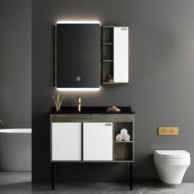 China Factory Price Modern Plywood Design Bathroom Sink With Cabinet Vanity Unit for sale