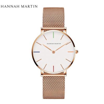 China Hannah Martin Stainless Steel Quartz Female Fashion Ladies High Quality Waterproof Custom Wristwatch Full Calendar Wholesale Manufacturing for sale