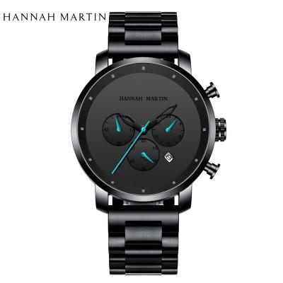 China New Fashion Hannah Martin Chronograph High Quality Wristwatch Style Male Calendar Clock Multifunctional Waterproof Quartz Date Watch for sale