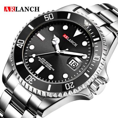 China Drop Shipping Calendar Stainless Steel Manufacturer Business Calendar Men Full Classic Silver Black Design Wristwatch Waterproof Quartz Watch for sale