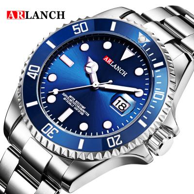 China Manufacturer Custom Silver Blue Full Bargain Price Men's Calendar Business Watch Fashion Waterproof Stainless Steel For Men Wristwatches for sale