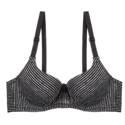 China Wholesale Custom Logo Breathable Thin Adjustable Push Up QUICK DRY Striped Bra Lingerie For Women for sale