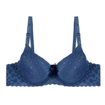 China New Design QUICK DRY Ring Gather Steel Size 44 Push Up Flower Lace Lingerie Bra Female One Piece Women's Casual Bras for sale