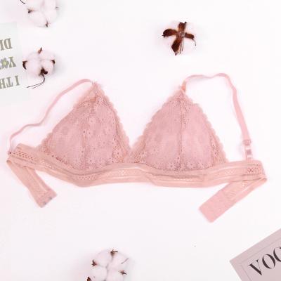 China French Style QUICK DRY Sweetie Lace Up Seamless Girls Underwear Bralette Wireless Sexy Lingerie Triangle Bra For Women for sale