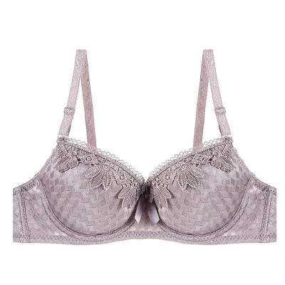 China Hot Selling QUICK DRY Embroidered Lace Jacquard Fabric B Cup Bras Small Boobs Lift Up Ladies Bra Women Lingerie for sale