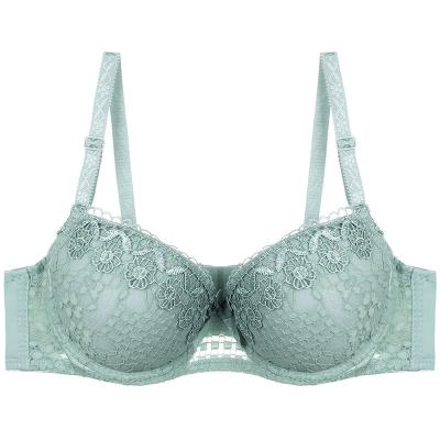 China Sexy Customized QUICK DRY Bra 3/4 Cup Lace Hallow Sexy Lace 40 Sizes Boobs Wire Bra Women Lingerie for sale