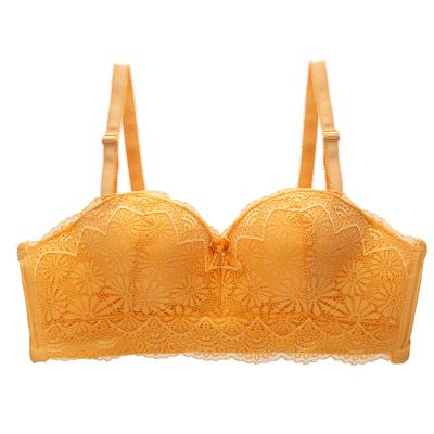 China Customized Women's Beauty Floral Lace Bras QUICK DRY Unpadded Full Figure Underwire Bra Plus Size Lingerie for sale