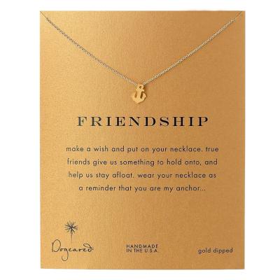 China FASHIONABLE Good Luck Elephant Necklace Compass Anchor Friendship Pendant Chain Necklace With Message Card Gift Voucher for sale