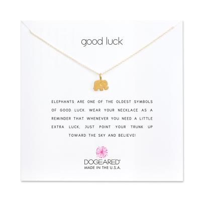 China 2020 New Design Cute Good Luck Elephant Swan Butterfly Pendant Necklace With Message Card Gift For Woman Girl for sale