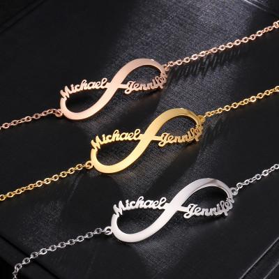 China Custom Ethnic Personalized Custom Name Bracelet or Anklet Infinity Bracelet All Names For Women Girls Charm Jewelry for sale