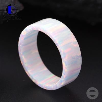 China CLASSIC Opal Stone White Opal Gemstone Wedding Bands Rings from Gentdes Jewelry for sale