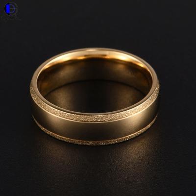 China Gentdes CLASSIC Jewelry Customized Wedding Band Ring Polished Gold And Titanium High Sandblast for sale