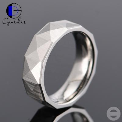 China Gentdes CLASSIC Jewelry Cut Out Cobalt Ring Silver Color Men Wedding Ring for sale