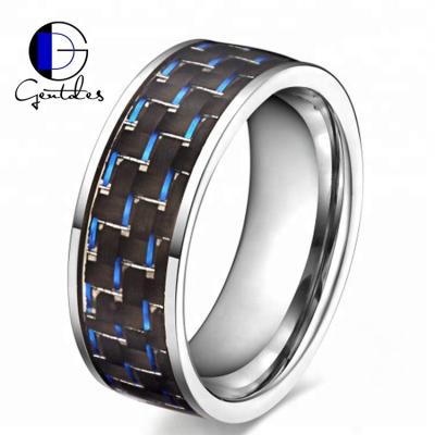 China Gentdes Jewelry Stainless Steel Ring Carbon Fiber Inlay Men CLASSIC Jewelry for sale