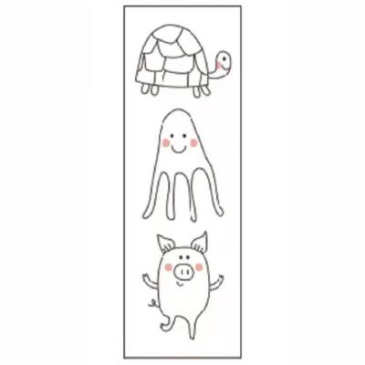 China Ychon 2021 New Simple Cartoon Body Sticker Cute Elephant Turtle Hippo Tattoo Sticker for sale