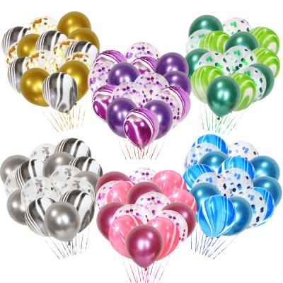 China Decoration balloons Ychon latex balloons confetti metallic balloons 12 inch latex balloons for wedding birthday for sale