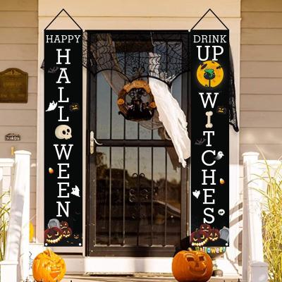 China Insurance Ychon Halloween Decorations Porch Sign Set Banners Couplets For Front Door Wall Hanging Banners Flag for sale