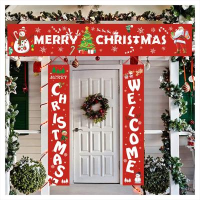 China Insurance Ychon Christmas Banners Christmas Couplet Curtain Banner Christmas Porch Sign New Year Banner Hanging Decor for sale