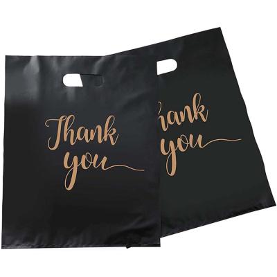 China Recyclable Logo Printed Custom White Black Shopping Tote Bags Handle Thank You Sell Bags Glossy Die Cut Handles Bag for sale