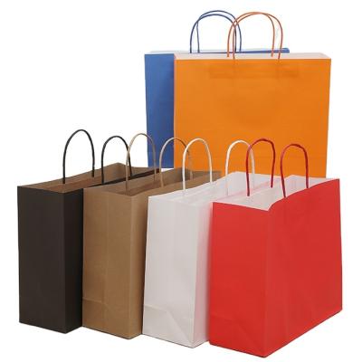 China Recyclable Clothing Kraft Paper Handbag Gift Food Packaging Shopping Take Out Bag Can Print Logo for sale