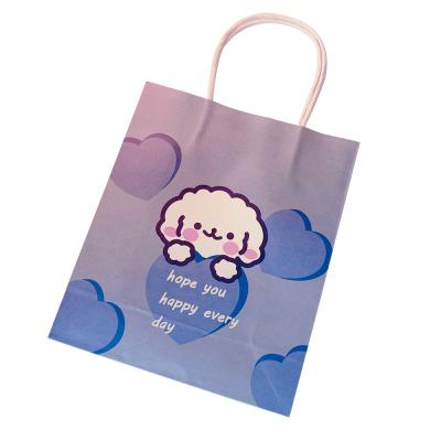 China Recyclable Hot Sale Cartoon Little Girl Birthday Gift Bag Stationery Store Handbag Cute Trinket Gift Bag for sale