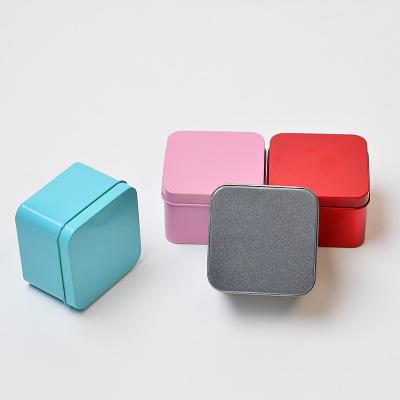 China Hot Selling Square Candle Cake Can Mousse Cookies Packaging Tea Candy Storage Box Metal Box for sale