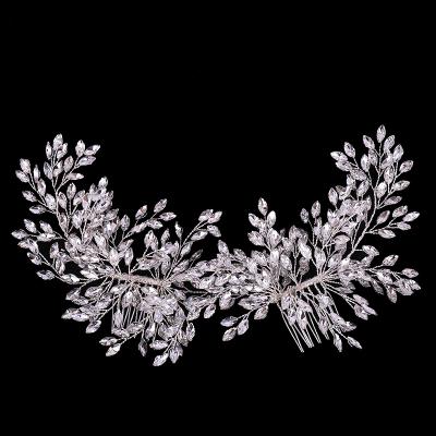 China Vintage Full Rhinestone Headpiece Handmade Crystal Bridal Hair Comb Wedding Prom Hair Accessories for sale